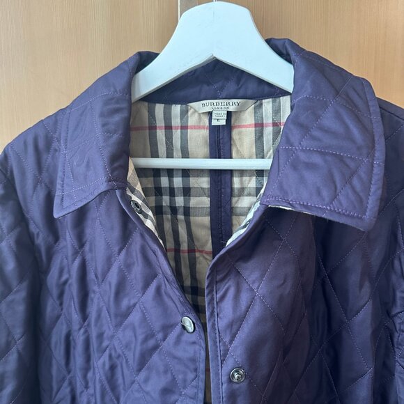 Barely worn Classic Burberry Brit Utility Jacket -- Large -- Purple - Picture 7 of 9